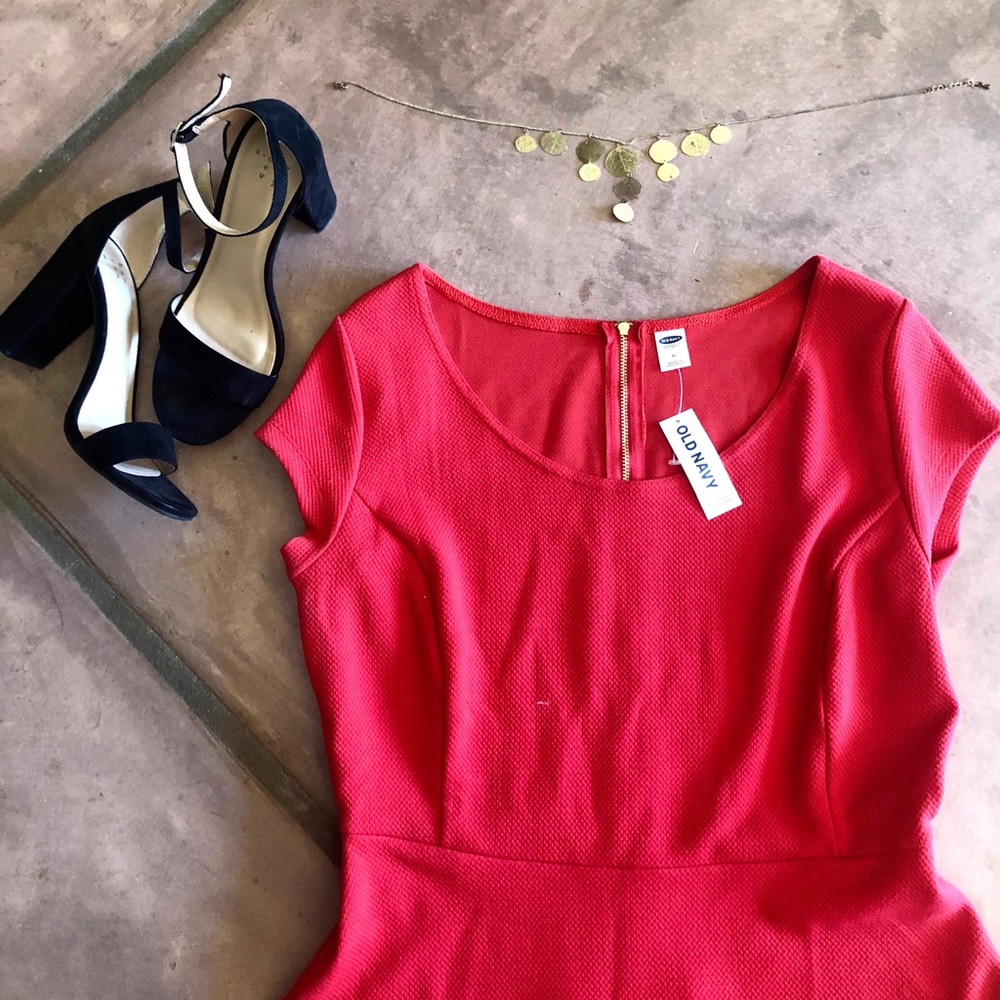 NWT old navy red fit and flare dress